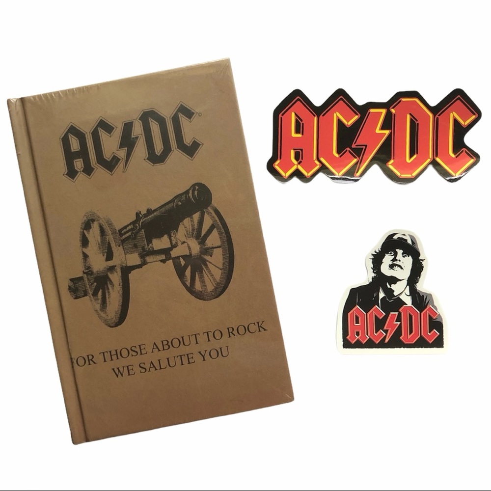 NEW AC/DC Cassette Tape Note Book + Stickers Classic Rock Music